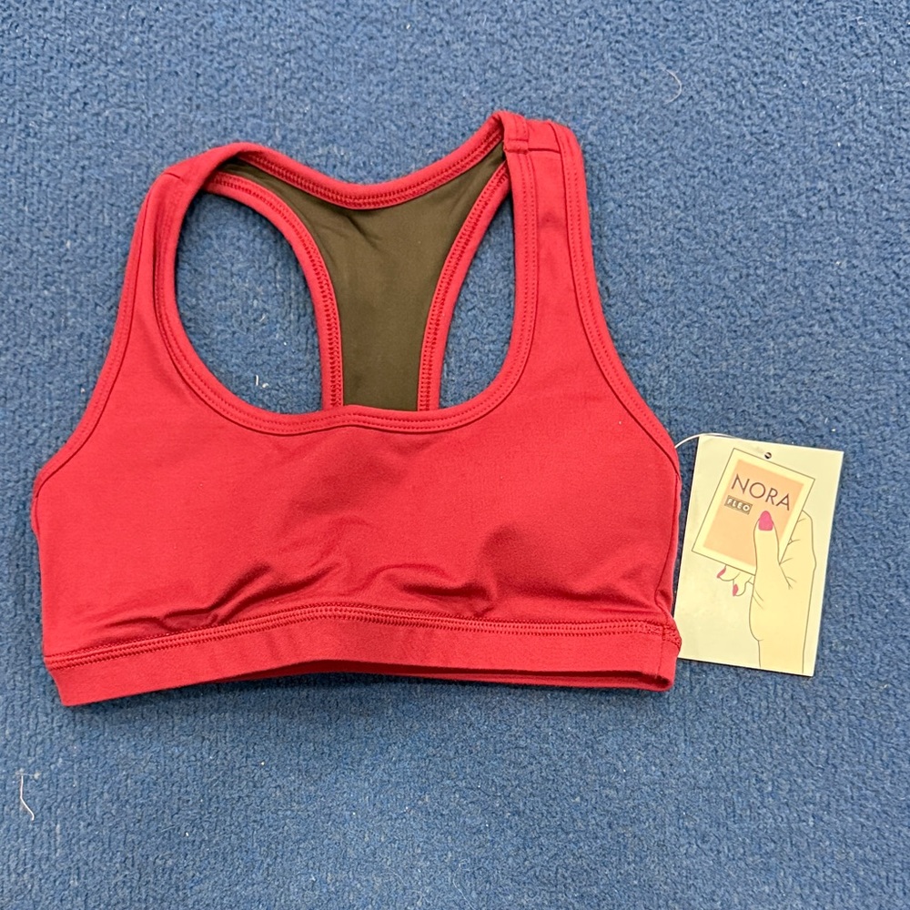 Fleo Deep Red Tumbling/Gymnastics/Crossfit/Swim/Cheer  Sports Bra